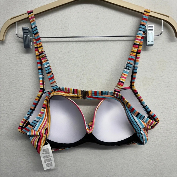 NWT Kamoni Bikini Stripe Top Black Bottom - Picture 3 of 16